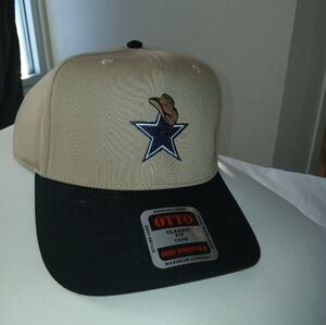 Texas Cowboys fan Otto Beige and Blue Star Embroidered Cap